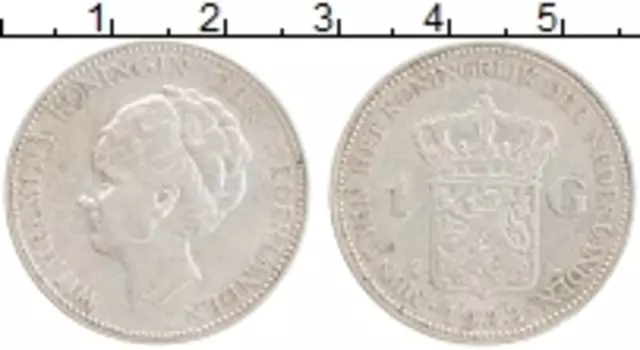 Монета гульден Нидерланд 1922 года Серебро Вильгельмина