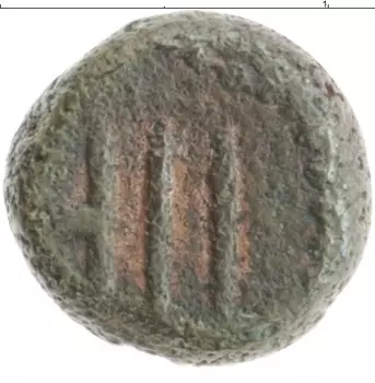 Монета кашу Индии Медь Сиваганга