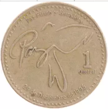 Монета кетцаль Гватемалы 2001 года Латунь