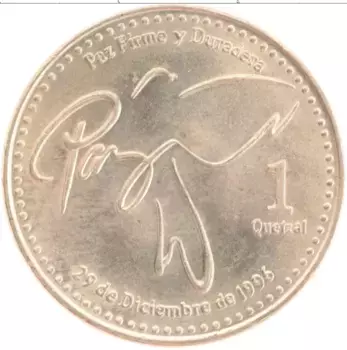 Монета кетцаль Гватемалы 2001 года Латунь