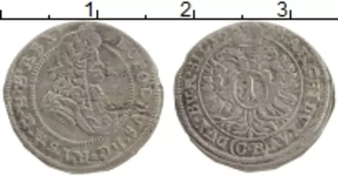 Монета крейцер Австрии 1678 года Серебро Леопольд