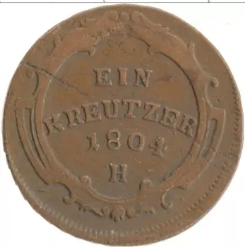 Монета крейцер Австрии 1804 года Медь Франц II