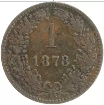 Монета крейцер Австрии 1878 года Медь