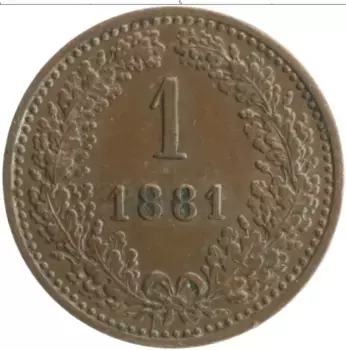 Монета крейцер Австрии 1881 года Медь