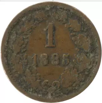Монета крейцер Австрии 1885 года Медь