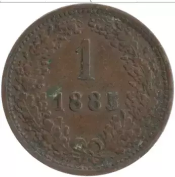 Монета крейцер Австрии 1885 года Медь