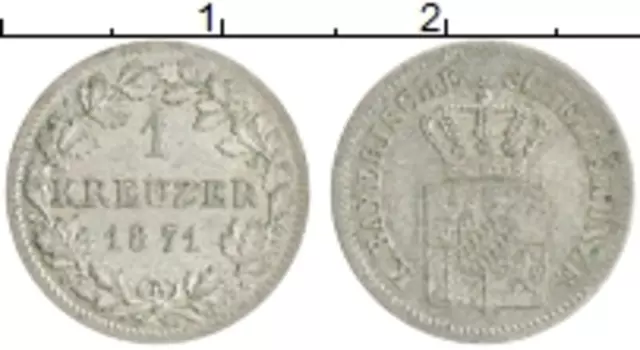 Монета крейцер Баварии 1871 года Серебро