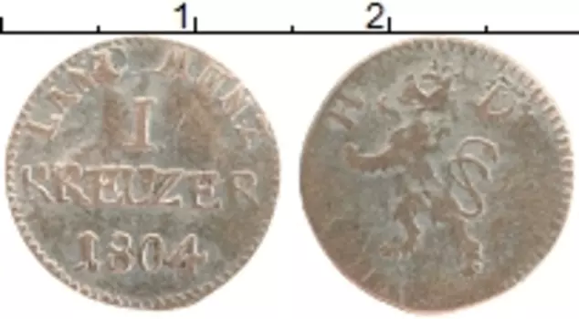 Монета крейцер Гессен-Дармштадта 1804 года Серебро