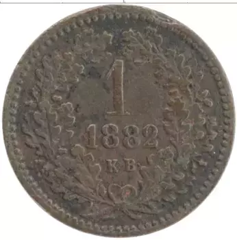 Монета крейцер Венгрии 1882 года Медь