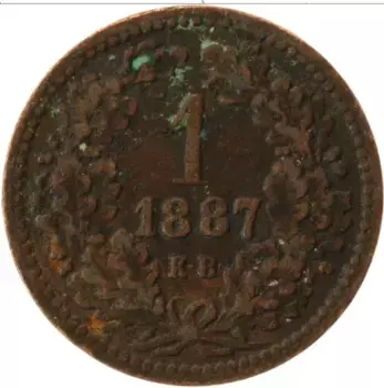 Монета крейцер Венгрии 1887 года Бронза