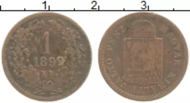 Монета крейцер Венгрии 1892 года Медь