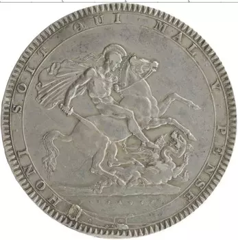 Монета крона Англии 1819 года Серебро Георг III