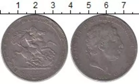 Монета крона Англии 1820 года Серебро Георг III