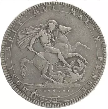 Монета крона Англии 1820 года Серебро Георг III