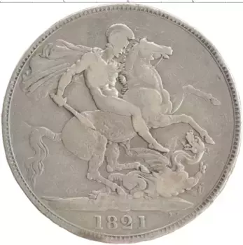 Монета крона Англии 1821 года Серебро Георг IV