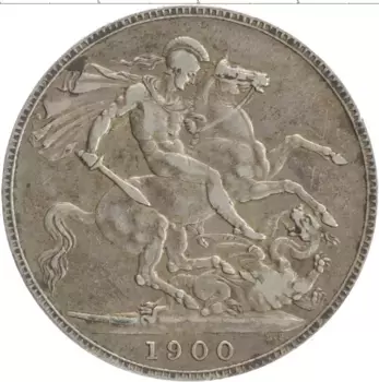Монета крона Англии 1900 года Серебро Виктория