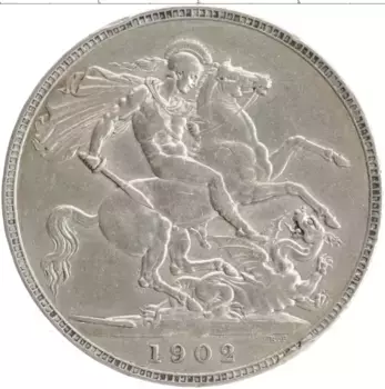Монета крона Англии 1902 года Серебро Эдуард VII