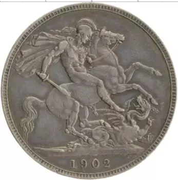 Монета крона Англии 1902 года Серебро Эдуард VII