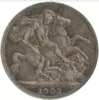 Монета крона Англии 1902 года Серебро Эдуард VII