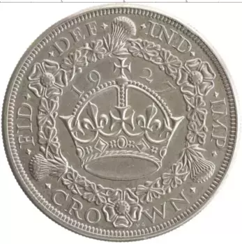 Монета крона Англии 1927 года Серебро Георг V