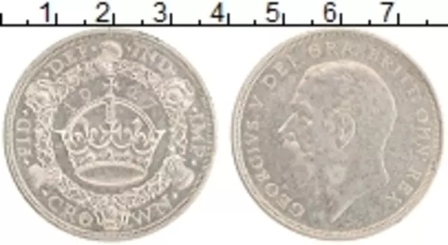 Монета крона Англии 1927 года Серебро Георг V