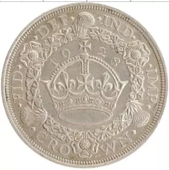 Монета крона Англии 1928 года Серебро Георг V