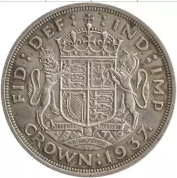 Монета крона Англии 1937 года Серебро Георг VI