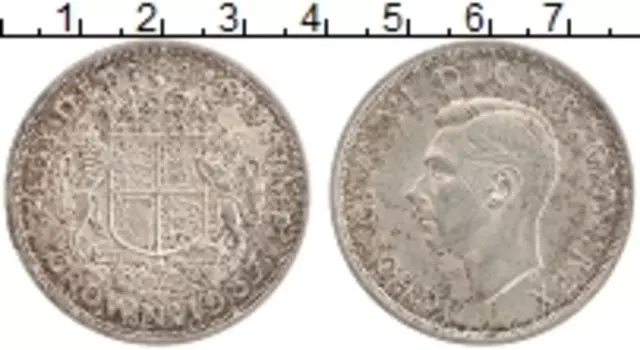 Монета крона Англии 1937 года Серебро Георг VI
