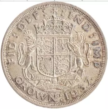 Монета крона Англии 1937 года Серебро Георг VI