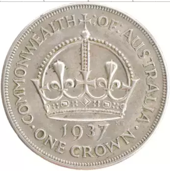 Монета крона Австралии 1937 года Серебро Георг VI