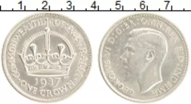 Монета крона Австралии 1937 года Серебро Георг VI