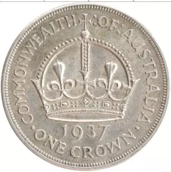 Монета крона Австралии 1937 года Серебро Георг VI
