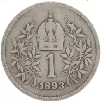 Монета крона Австрии 1893 года Серебро Франс Иосиф I