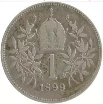 Монета крона Австрии 1899 года Серебро Франц Иосиф I