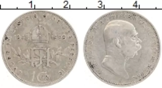 Монета крона Австрии 1908 года Серебро 60 лет правления Франца Иосифа