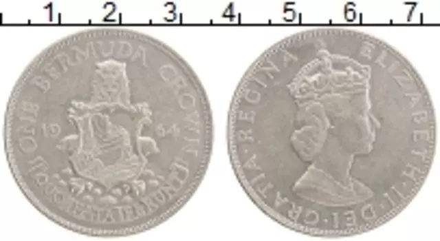 Монета крона Бермудских островов 1964 года Серебро Елизавета II