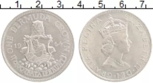 Монета крона Бермудских островов 1964 года Серебро Елизавета II