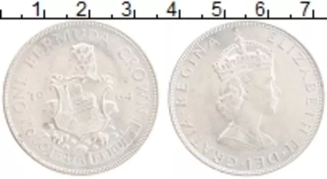 Монета крона Бермудских островов 1964 года Серебро Елизавета II