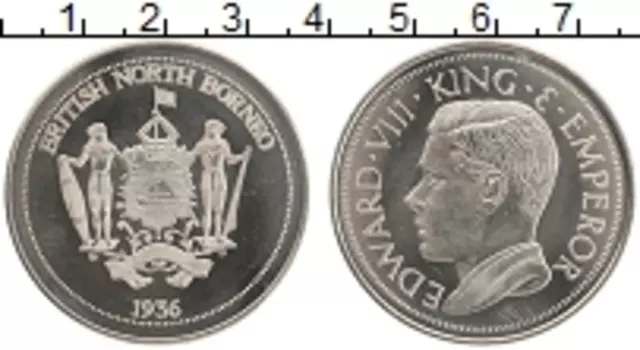 Монета крона Борнео 1936 года Медно-никель UNUSUAL