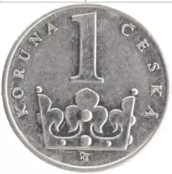 Монета крона Чехии 1993 года Железо