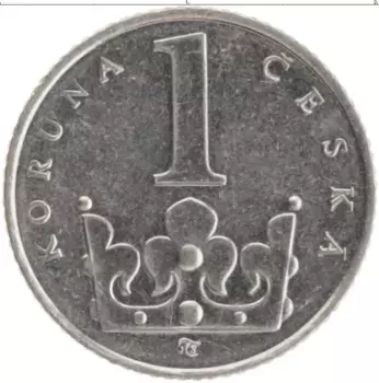 Монета крона Чехии 1995 года Медно-никель
