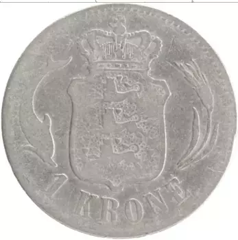 Монета крона Дании 1875 года Серебро Кристиан IХ