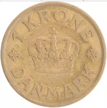 Монета крона Дании 1926 года Бронза Кристиан X