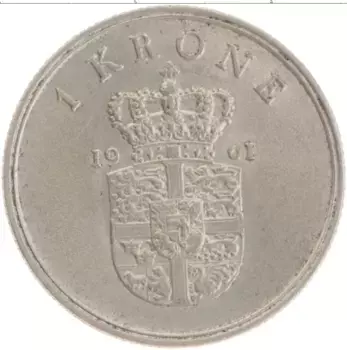 Монета крона Дании 1961 года Медно-никель Фредерик IX