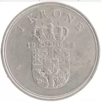Монета крона Дании 1972 года Медно-никель Фредерик IX