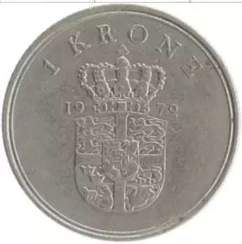Монета крона Дании 1972 года Медно-никель Фредерик IX