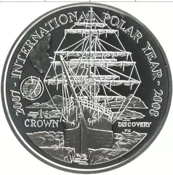 Монета крона Фолклендских островов 2007 года Серебро Елизавета II