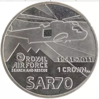 Монета крона Фолклендских островов 2011 года Медно-никель Елизавета II