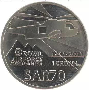 Монета крона Фолклендских островов 2011 года Медно-никель Елизавета II