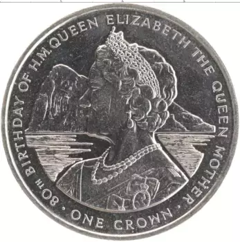 Монета крона Гибралтара 1980 года Медно-никель Елизавета II